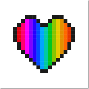 Pixel Pride Heart Posters and Art